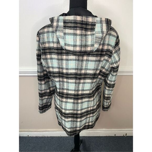 New York & Company Plaid Zip Up Peacoat Jacket Size Large - Picture 4 of 9